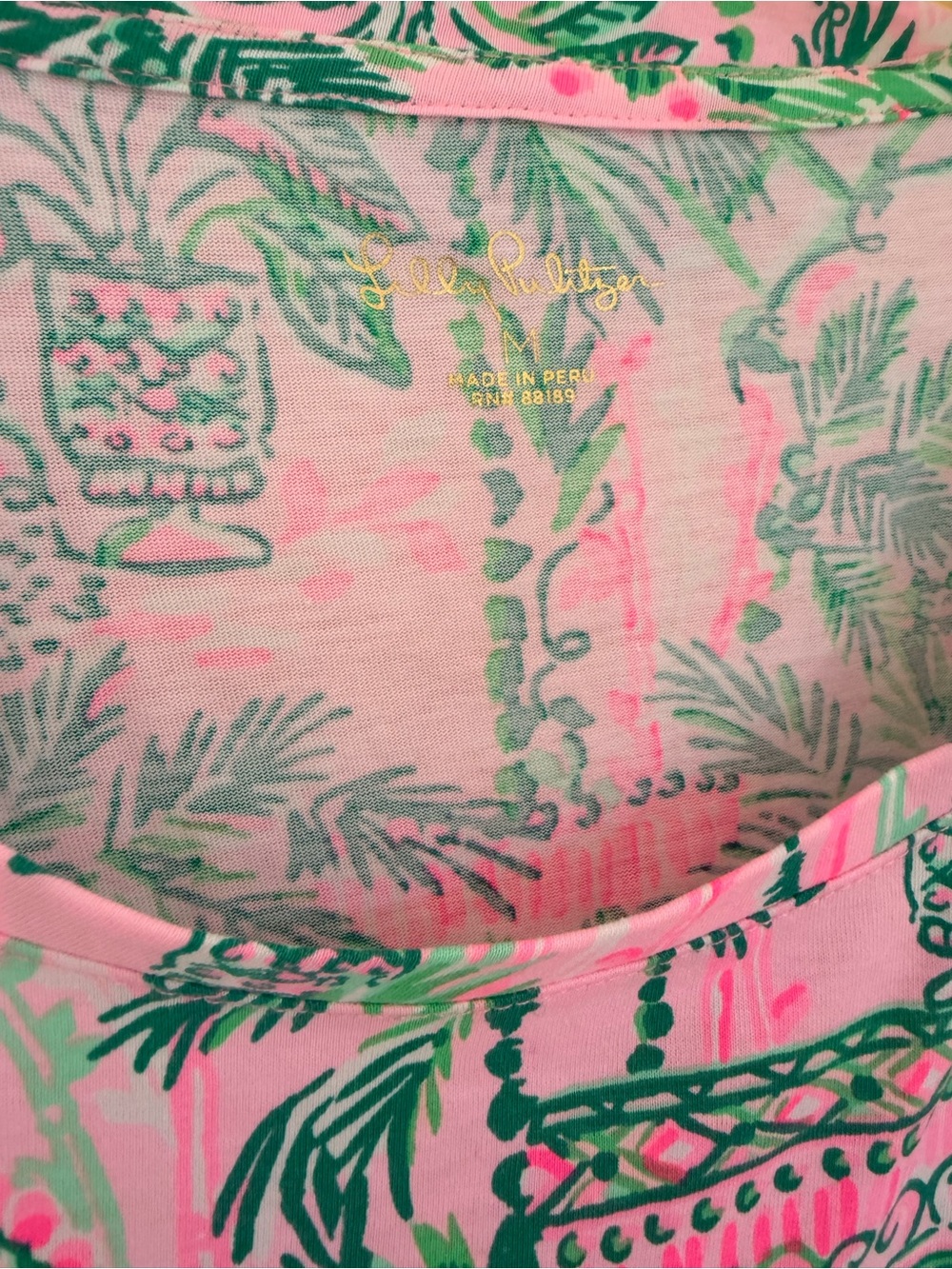Lilly Pulitzer Pink Dress with Green Tropical Print - Picture 5 of 5